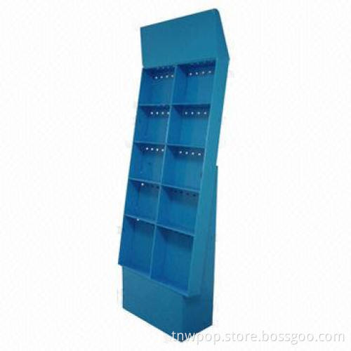 Cardboard POP Display, 10 cells help show different items and size together, hooks can hang items